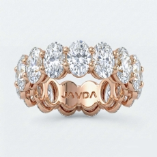 Oval Lab-Grown Diamond Prong Set Women's Eternity Wedding Band 18k Rose Gold  (7.49Ct. tw.)