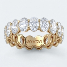 Oval Lab-Grown Diamond Shared Prong Women's Eternity Wedding Band 14k Gold Yellow  (5.77Ct. tw.)