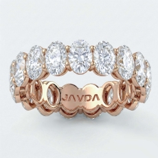 Oval Lab-Grown Diamond Shared Prong Women's Eternity Wedding Band 18k Rose Gold  (5.77Ct. tw.)