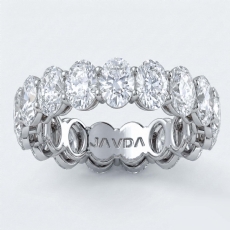 Oval Lab-Grown Diamond Shared Prong Women's Eternity Wedding Band Platinum 950  (5.77Ct. tw.)