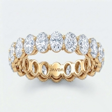 Shared Prong Oval Lab-Grown Diamond Women's Eternity Wedding Band 14k Gold Yellow  (3.58Ct. tw.)