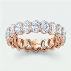 Shared Prong Oval Lab-Grown Diamond Women's Eternity Wedding Band 18k Rose Gold  (3.58Ct. tw.)