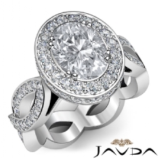 Halo Pave Set Infinity Shank diamond Ring 14k Gold White