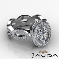 Halo Pave Set Infinity Shank diamond Ring 18k Gold White