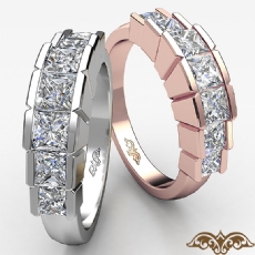 Princess Square Channel Diamond Womens Wedding Band 14k Rose Gold  (1Ct. tw.)