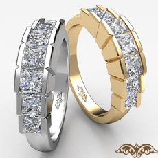 Princess Square Channel Diamond Womens Wedding Band 14k Gold Yellow  (1Ct. tw.)