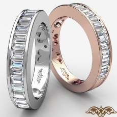 Channel Baguette Diamond Womens Half Wedding Heart Band Ring 14k Rose Gold  (1Ct. tw.)