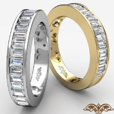 Channel Baguette Diamond Womens Half Wedding Heart Band Ring 14k Gold Yellow  (1Ct. tw.)