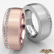 Offset Channel Round Diamond Men's Eternity Wedding Band in 14k Rose Gold  (1Ct. tw.)