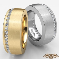 Offset Channel Round Diamond Men's Eternity Wedding Band in 14k Gold Yellow  (1Ct. tw.)