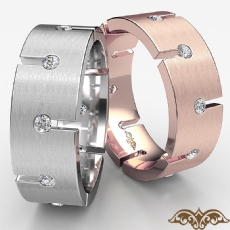 High Polished Round Diamond Men's Eternity Wedding Band 14k Rose Gold  (0.5Ct. tw.)