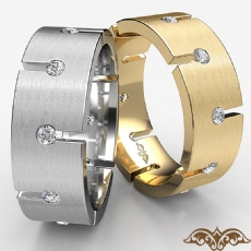 High Polished Round Diamond Men's Eternity Wedding Band 14k Gold Yellow  (0.5Ct. tw.)