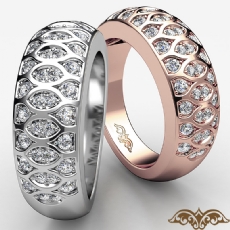 Antique Women's Wedding Ring Round Diamond Band 14k Rose Gold  (0.51Ct. tw.)