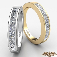 Half Wedding Womens Band Princess Channel Diamond Ring 14k Gold Yellow  (0.9Ct. tw.)