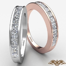 Princess Channel Diamond Womens Wedding Band Ring 14k Rose Gold  (0.7Ct. tw.)