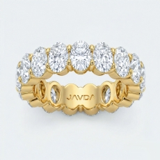 Oval Diamond Eternity Women's Wedding Band Engagemet Ring 14k Gold Yellow  (4.15Ct. tw.)