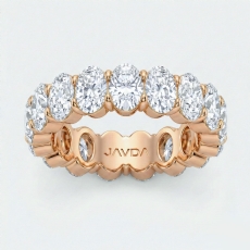 Oval Diamond Eternity Women's Wedding Band Engagemet Ring 18k Rose Gold  (4.15Ct. tw.)