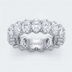 Oval Diamond Eternity Women's Wedding Band Engagemet Ring 14k White Gold 4.15Ct