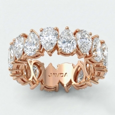 Pear Lab Grown Diamond Shared Prong Women's Wedding Band 18k Rose Gold  (6.1Ct. tw.)