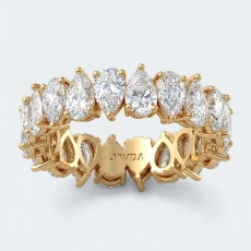 Lab-Grown Diamond Women's Shared Prong Pear Wedding Band 14k Gold Yellow  (4.5Ct. tw.)