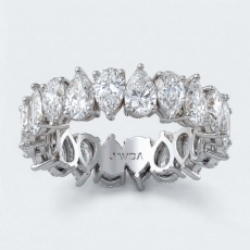 Lab-Grown Diamond Women's Shared Prong Pear Wedding Band Platinum 950  (4.5Ct. tw.)