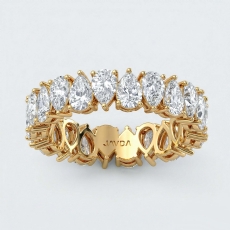Pear Lab-Grown Diamond Shared Prong Women Eternity Wedding Band 14k Gold Yellow  (3.2Ct. tw.)
