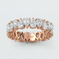 Pear Lab-Grown Diamond Shared Prong Women Eternity Wedding Band 18k Rose Gold  (3.2Ct. tw.)