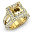 2.5Ct Diamond Engagement Ring Princess Semi Mount Halo Setting 18k Yellow Gold - javda.com 