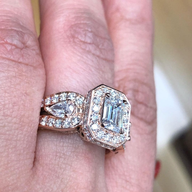  diamond Ring 14k Rose Gold