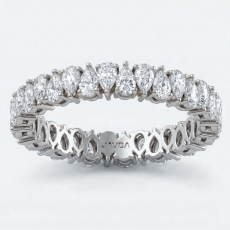 Shared Prong Women's Wedding Band Pear Lab Grown Diamond Platinum 950  (1.35Ct. tw.)