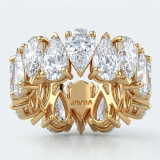 Women's Eternity Prong Set Pear Lab-Grown Diamond Wedding Band 14k Gold Yellow  (8.12Ct. tw.)