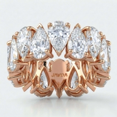 Women's Eternity Prong Set Pear Lab-Grown Diamond Wedding Band 18k Rose Gold  (8.12Ct. tw.)