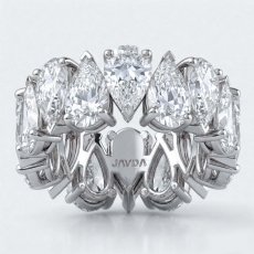 Women's Eternity Prong Set Pear Lab-Grown Diamond Wedding Band Platinum 950  (8.12Ct. tw.)