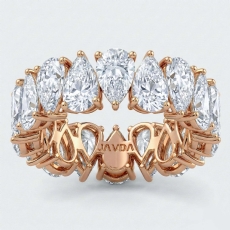 Pear Lab-Grown Diamond Prong Set Women's Eternity Wedding Band 18k Rose Gold  (6.39Ct. tw.)