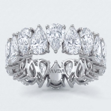 Pear Lab-Grown Diamond Prong Set Women's Eternity Wedding Band Platinum 950  (6.39Ct. tw.)