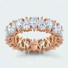 Pear Lab-Grown Diamond Prong Set Women's Eternity Wedding Band 18k Rose Gold  (3.78Ct. tw.)