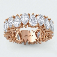 Women's Shared Prong Pear Lab Grown Diamond Wedding Band 18k Rose Gold  (6.3Ct. tw.)