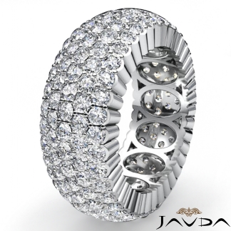5 Row Women's Eternity Engagement Band 14k Gold White Diamond Wedding Ring 4Ct