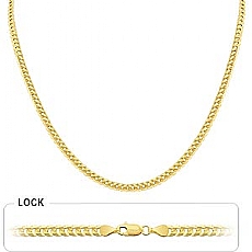 14k Yellow Gold Men's Solid Cuban Chain (4.00mm,18