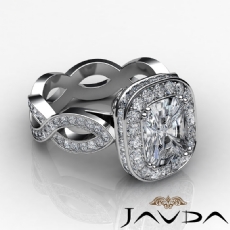 Twisted Shank Circa Halo Pave diamond Ring 14k Gold White