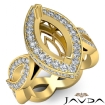 Diamond Engagement Ring Marquise Semi Mount Halo Pave Setting 18k Yellow Gold 1.3Ct - javda.com 