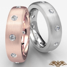 Comfort Fit Dome Men's Round Diamond Eternity Wedding Band 14k Rose Gold  (0.5Ct. tw.)