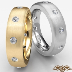 Comfort Fit Dome Men's Round Diamond Eternity Wedding Band 18k Gold Yellow  (0.5Ct. tw.)