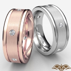 Polished Finish  Round Diamond Men's Eternity Wedding Band 14k Rose Gold (0.25Ct. tw.)