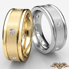 Polished Finish 0.25 Ct Round Diamond Men's Eternity Wedding Band 14k White Gold