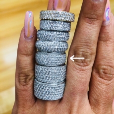 4 Row Pave Round Diamond Women Eternity Wedding Band 9.7mm Ring Platinum 950 (3.5Ct. tw.)