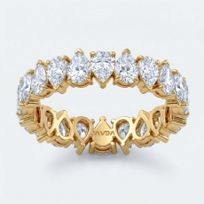 Pear Diamond Prong Set Eternity Women's Wedding Band Ring 14k Gold Yellow  (5.5Ct. tw.)