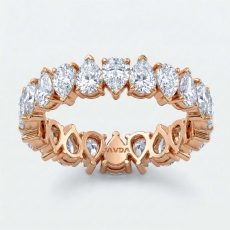 Pear Diamond Prong Set Eternity Women's Wedding Band Ring 18k Rose Gold  (5.5Ct. tw.)