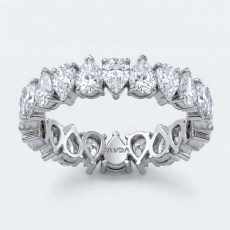 Pear Diamond Prong Set Eternity Women's Wedding Band Ring Platinum 950  (5.5Ct. tw.)
