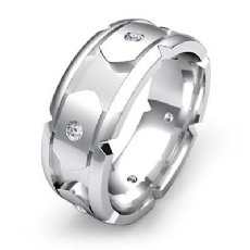 Designer Men's Round Diamond Eternity Wedding Band in Platinum 950  (0.4Ct. tw.)